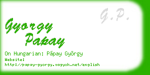 gyorgy papay business card